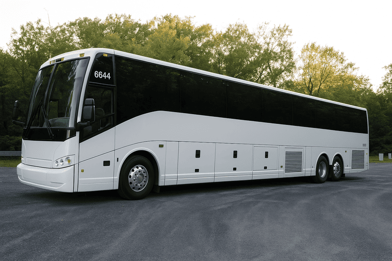 exterior of Charter Bus Rental Redmond coach bus